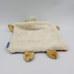 Doudou plat ours patchwork orange bleu mauve rouge vert 123 KALOO