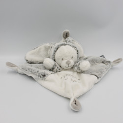 Doudou plat ours déguisé en lapin blanc gris Happy Baby ORCHESTRA PREMAMAN