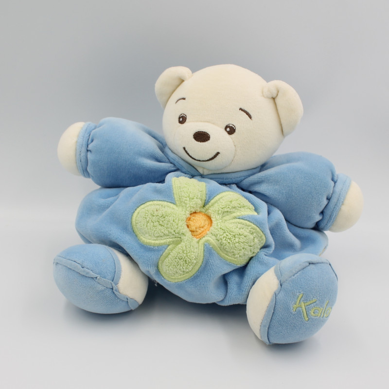 Doudou ours blanc feuilles Dragée KALOO