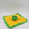 Doudou plat grenouille verte jaune SANDY