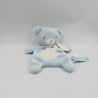 Doudou plat ours bleu blanc pois TEX