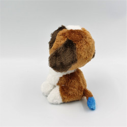 Doudou peluche chien marron blanc gros yeux brillant Duke TY
