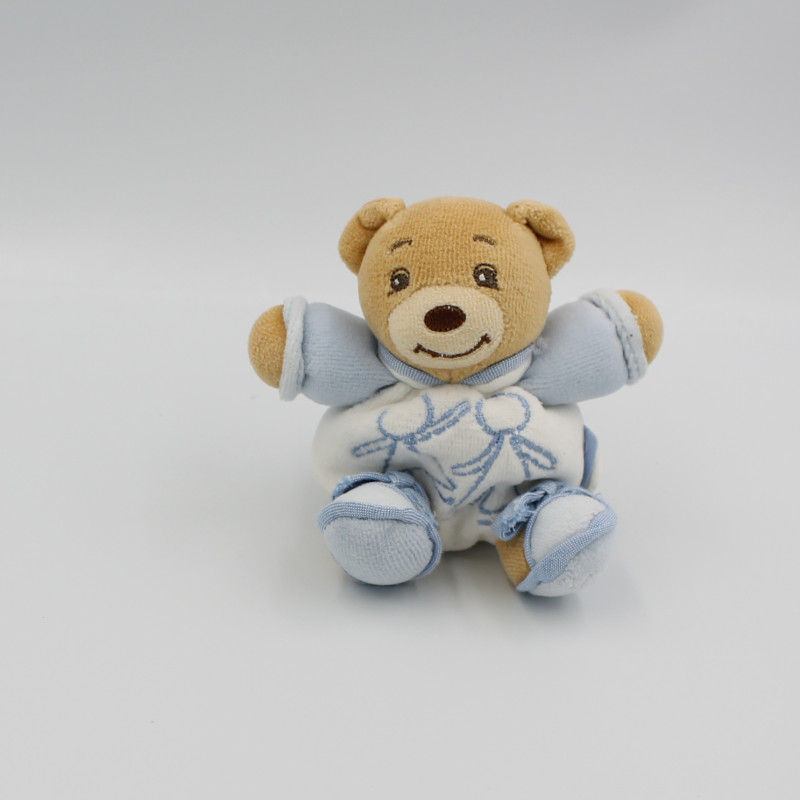 Mini Doudou ours blanc bleu blue enfant KALOO