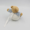 Mini Doudou ours blanc bleu blue enfant KALOO