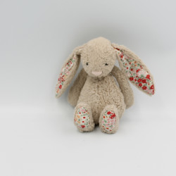 Doudou lapin beige fleurs Liberty JELLYCAT