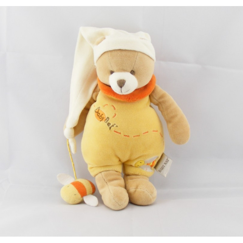 Doudou ours jaune avec abeille BABY NAT