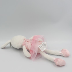 Peluche lapin blanc robe tutu rose ANIMAL ADVENTURE 30 cm