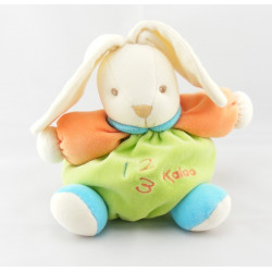 Doudou ours bleu rouge col vert  1 2 3 KALOO