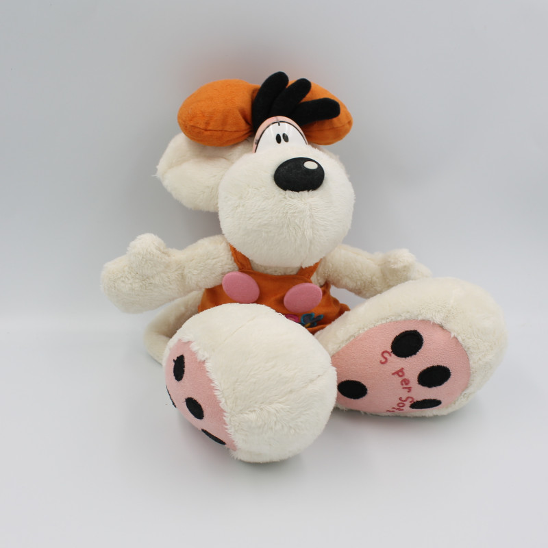 Peluche souris robe orange fleurs Diddlina DIDDL