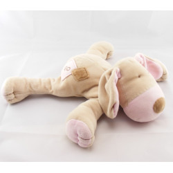 Doudou chien couché beige OBAIBI