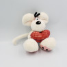 Peluche souris salopette bleu coeur DIDDL
