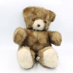 Ancienne peluche ours brun marron AJENA Vintage