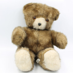 Ancienne peluche ours brun marron AJENA Vintage