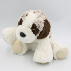 Doudou peluche chien saint Bernard beige marron blanc tout doux DANI