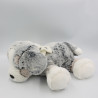 Doudou peluche chien gris marron blanc tout doux DANI