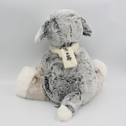 Doudou peluche chien gris marron blanc tout doux DANI