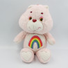 Ancienne Peluche Bisounours rose Grosfarceur Arc en ciel CARE BEARS 33 cm