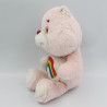Ancienne Peluche Bisounours rose Grosfarceur Arc en ciel CARE BEARS 33 cm