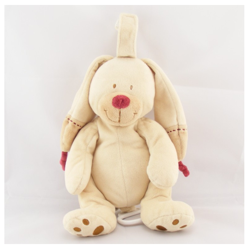 Doudou lapin beige bordeaux NICOTOY