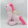 Doudou peluche licorne rose argenté ZEBRA 