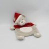 Doudou plat ours gris rouge Mon premier Noël VETIR