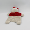 Doudou plat ours gris rouge Mon premier Noël VETIR