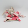 Doudou et compagnie marionnette lapin rose pétale avec bébé Célestine