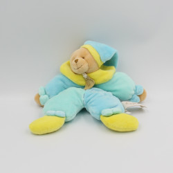 Doudou ours bleu jaune BABY NAT