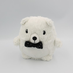 Doudou ours blanc noeud papillon noir étoiles TEX BABY