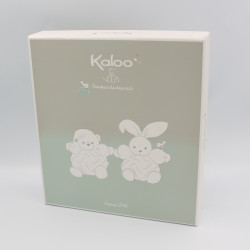 Doudou plat lapin plume bleu Blue Océan KALOO