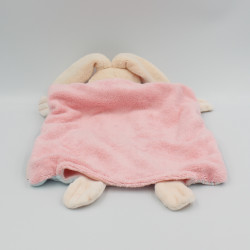 Doudou plat lapin Liliblue Patchwork rose bleu KALOO