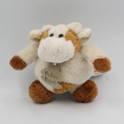 Doudou vache écru marron HISTOIRE D'OURS 15 cm