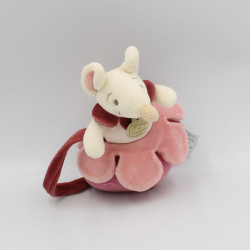 Doudou et compagnie musical souris rose bordeaux Magie des fleurs