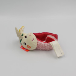 Bracelet Doudou hochet Licorne Louis rose blanc vert LILLIPUTIENS