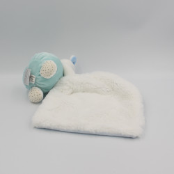 Doudou et Compagnie ours bleu blanc mouchoir Bisous Esquimau