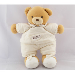 Doudou ours patapouf écru beige feuille KALOO