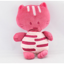 Doudou semi plat chat bordeaux rose AUCHAN