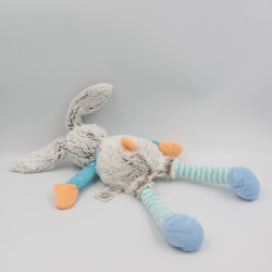 Doudou et compagnie lapin pantin marron bleu orange LES CHOUPIDOUX