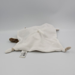 Doudou et compagnie plat lapin blanc gris marron mouchoir LA GRANDE RECRE
