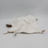 Doudou et compagnie plat lapin blanc gris marron mouchoir LA GRANDE RECRE