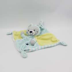 Doudou plat lapin gris bleu vert si mignon Simba Toys