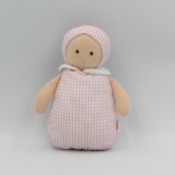 Doudou lutin poupée carreaux rose Joséphine JACADI