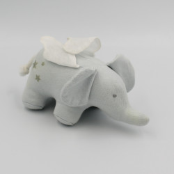Mini Doudou éléphant gris ailes étoiles PETIT BATEAU