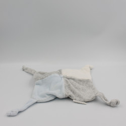 Doudou plat panda gris bleu blanc SIPLEC LOT DE 2