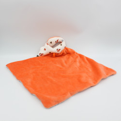 Doudou plat renard orange blanc VERTBAUDET
