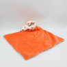 Doudou plat renard orange blanc VERTBAUDET