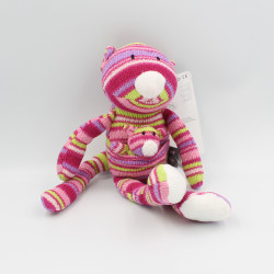 Doudou kangourou chat rose mauve vert blanc laine ORCHESTRA PREMAMAN