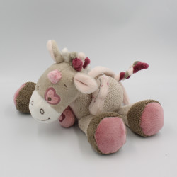 Doudou musical Jade la licorne beige marron rose NATTOU 20 cm