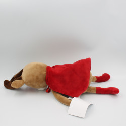 Doudou renne cerf marron beige blanc rouge super héros VERTBAUDET