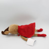 Doudou renne cerf marron beige blanc rouge super héros VERTBAUDET